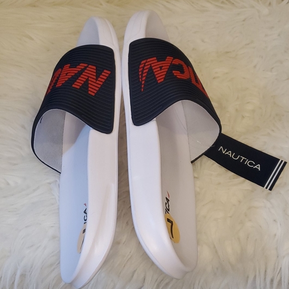 Nautica Alida Men/Women Slides Navy/Red Size 7 - Picture 3 of 7